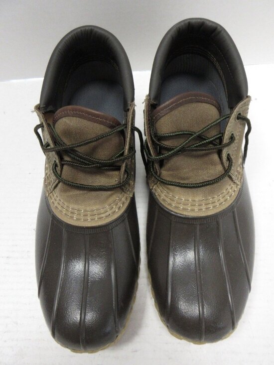 VINTAGE LL Bean Bean Boots 10 M Low Duck Canvas Rubber Gum Sole USA main image 10